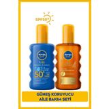 Nivea SUN Çocuklar İçin Güneş Koruyucu Vücut Spreyi SPF50 200ml ve Yoğun Bronzlaştırıcı Vücut Spreyi 200ml