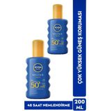 Nivea Sun Güneş Kremi Çok Yüksek Koruma Spf50 200 ml Sprey X2