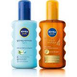 Nivea Sun Güneş Sonrası Nem Spreyi 200 Ml ve NIVEA Sun SPF 6 Yoğun Bronzlaştırıcı Güneş Yağ Sprey, Karoten Özlü, E Vitamini İçerir,Yoğun Bronzluk (200 ml)