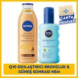 NIVEA SUN Güneş Sonrası Nemlendirici 200ml ve Q10 Bronzluk Vücut Losyonu 200ml, Plaj Çantası Hediye, Nemlendirici, Bronzlaştırıcı, Vücut Bakım