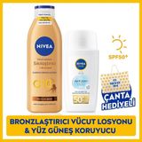 NIVEA SUN Hafif Dokulu Güneş Yüz Kremi SPF50 40ml ve Q10 Bronzluk Vücut Losyonu 250ml