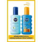 Nivea SUN Nemlendirici Güneş Sonrası Spreyi 200ml, Yüksek Koruma ve Bronzluk Güneş Spreyi SPF50 200ml