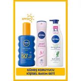 Nivea Sun SET.NVE.914 Spf50 200 ml Güneş Kremi + Deodorant + Vücut Losyonu Güneş Koruyucu Kişisel Bakım Seti