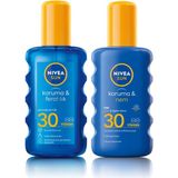 NIVEA Sun SPF 30 Koruma & Ferahlık Transparan, Suya Dayanıklı, Güneş Spreyi (200 ml) ve NIVEA Sun SPF 30 Koruma & Nem Güneş Spreyi, Suya Dayanıklı Nemlendirici Güneş Kremi (200 ml)