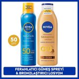 Nivea Sun SPF50 Güneş Koruyucu Ferahlatıcı Sprey 200ML ve Q10 Sıkılaştırıcı Bronzluk Vücut Losyonu 250ML