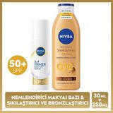 Nivea Sun SPF50 Güneş Koruyucu Nemlendirici Makyaj Bazı 30 ml Ve Bronzluk Vücut Losyonu 250 ml