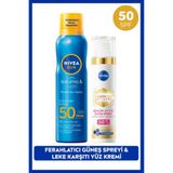 NIVEA Sun SPF50 Güneş Koruyucu Sprey 200ml ve Luminous630 Thiamidol Leke Karşıtı Gündüz Yüz Kremi 40ml Set