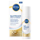 NIVEA SUN SPF50 Nemlendirici Primer Serum 30ml, Makyaj Bazı, Hyaluron, Antioksidan, Yüksek Güneş Koruyucu