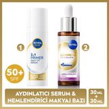 Nivea Sun Spf50 Primer Nemlendirici Makyaj Bazı 30ml Ve Luminous Skin Glow Cilt Serum 30ml
