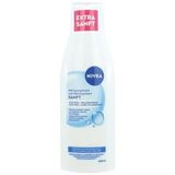 "NIVEA Temizleme sütü yumuşak, yumuşak makyaj çıkarıcı makyaj ve suya dayanıklı maskarayı giderir, Aloe Vera ve hiyalüronik asit ile canlandırıcı yüz temizliği (200 ml)