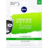 Nivea Urban Skin Detox Yeşil Çay Kömür 10 Dakika Kağıt Maske