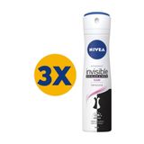Nivea Woman Anti-Perspirant Black & White Invisible Clear 48H Hizli Kuruma Kadin Deodorant X 3 Adet