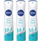 Nivea Woman Anti Perspirant Dry Fresh 48H Hizli Kuruma Kadin Deodorant X 3 Adet