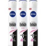 Nivea Women Black & White Invisible Clear 150 ml x 3 Adet Deodorant