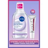 Nivea Yatıştırıcı Micellar Makyaj Temizleme Suyu 400 Ml ve Glowy Lips Berry Renkli Nemlendirici Dudak Kremi