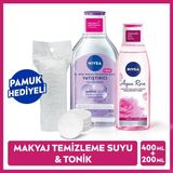 NIVEA Yatıştırıcı Micellar Makyaj Temizleme Suyu 400ml Ve Aqua Rose Nemlendirici Tonik 200ml, Hassas Cilt, Yüz Bakım