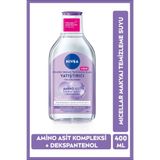 NIVEA Yatıştırıcı Micellar Makyaj Temizleme Suyu 400ml, Yüz Göz ve Dudak, Hassas Cilt,Parfümsüz,Amino Asit