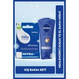 NIVEA Yoğun Nemlendirici El Bakım Kremi 75ml ve Besleyici Renksiz Dudak Kremi, Kuru ve Çatlak Dudaklar