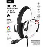 Nivego Bgh9 Pro++ Rgb Oyuncu Kulaklığı Mikrofonlu | Usb-A & Type-C Uyumlu Gaming Headset | 40MM Sürücü, 2m Kablo, Pc Ps4 Ps5 Uyumlu - Beyaz