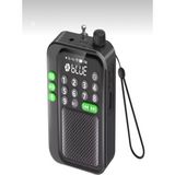 Nivego Bluetooth Şarjlı Radyo USB & Tf Kart Okuyucu Deprem Çantasına Uygun Fm Radyo - Mini Hoparlör - Siyah