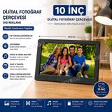Nivego Nvg Dijital Fotoğraf Çerçevesi 10” Inç Hd Ekran | Video & Müzik Destekli | USB & Sd Kart Girişli Akıllı Fotoğraf Çerçevesi Uzaktan Kumandalı - Siyah