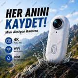 Nivego Nvg Mini Aksiyon Kamera Video Kaydedici 4K Ultra Hd Wifi Klipsli Giyilebilir Taşınabilir Vücut Kamera - Beyaz