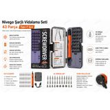 Nivego Şarjlı Vidalama Seti 43 Parça – Elektrikli Tornavida Seti 500mAh Type-C Hızlı Şarj, Hassas Uçlu, Telefon Laptop Tamir Kiti