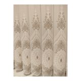 Nivemeshome 1/3 Dikim Kırışmaz Leke Tutmaz Brode Sık Pile Tül Perde (İthal Kumaş Versiyon) Kahve Rengi 450 X 270