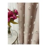 Nivemeshome Bej Renk Ponponlu Pufy Fon Perde 1/3 Sık Pile (Premium Kumaş Versiyon) Bej 120 X 260