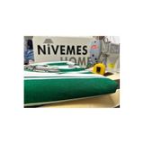 Nivemeshome Branda Balkon Perdesi Kornişli Ve Bağcıklı Fon Perde Yeşil-Beyaz,Yeşil-Beyaz 100 X 140