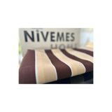 Nivemeshome Branda Balkon Perdesi Kornişli Ve Bağcıklı Fon Perde,Kahve-Krem 440 X 230