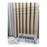 Nivemeshome Damla Ft614337 V-101 Krem 1/3 Sık Pileli Fon Perde Apm (İthal Kumaş Versiyon) Krem 60 X 260