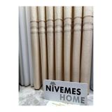 Nivemeshome Damla Ft614337 V-101 Krem 1/3 Sık Pileli Fon Perde Apm (Premium Kumaş Versiyon) Krem 50 X 270