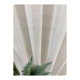 Nivemeshome Ekru Renk Keten Görünümlü 1/3 Sık Pile Tül Perde (İthal Kumaş Versiyon) Ekru 400 X 250
