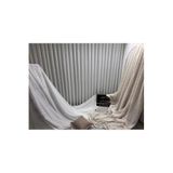 Nivemeshome Florida Dd1654 V2 Keten Görünümlü Gri Renkli Bohem Tarz Ponpon 1/3 Sık Pileli Tül Perde, Gri, 100 X 260