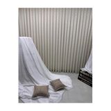 Nivemeshome Florida Keten Görünümlü Şampanya Renkli Bohem Tarz Ponpon 1/3 Sık Pileli Tül Perde Apm, Şampanya, 150 X 270