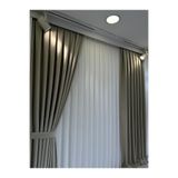 Nivemeshome Fon Perde Taş Rengi 1/3 Sık Pileli Boru Pileli Tek Kanat (İthal Kumaş Versiyon) Gri 150 X 270