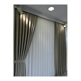 Nivemeshome Fon Perde Taş Rengi 1/3 Sık Pileli Boru Pileli Tek Kanat (İthal Kumaş Versiyon) Gri 80 X 260