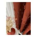 Nivemeshome Kiremit Rengi Ponponlu Pufy Fon Perde 1/3 Sık Pile (İthal Kumaş Versiyon) Kiremit 80 X 260