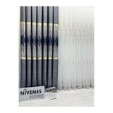 Nivemeshome Nivemeshome Amasra Ft614164 V-502 Mavi 1/3 Sık Pileli Fon Perde Apm (İthal Kumaş Versiyon) Mavi 80 X 250