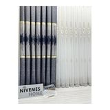 Nivemeshome Nivemeshome Amasra Ft614164 V-502 Mavi 1/3 Sık Pileli Fon Perde Apm (İthal Kumaş Versiyon) Mavi 80 X 260