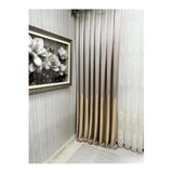 Nivemeshome Nivemeshome Çınar Koyu Kahve -Altın 5230 1/3 Sık Pileli Fon Perde Apm (İthal Kumaş Versiyon) Koyu Kahve -Altın 90 X 280