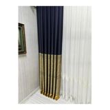 Nivemeshome Nivemeshome Ege Siyah- Gold Fır1240 V-901 1/3 Sık Pileli Fon Perde Apm (İthal Kumaş Versiyon) Siyah- Gold 100 X 270