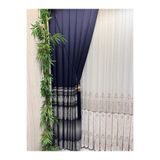Nivemeshome Nivemeshome Ft632255 V-530 Antakya Lacivert 1/3 Sık Pileli Fon Perde Apm (Premium Kumaş Versiyon) Lacivert 50 X 280