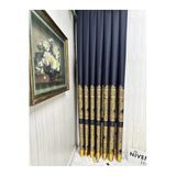 Nivemeshome Nivemeshome Gönen Lacivert-Gold 671539 1/3 Sık Pileli Fon Perde Apm (Yeni Kumaş Versiyon) Lacivert Gold 80 X 260