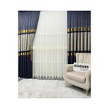 Nivemeshome Nivemeshome Hayal Life Simena V-2531 Lacivert-Gold 1/3 Sık Pileli Fon Perde Apm (İthal Kumaş Versiyon) Lacivert-Gold 70 X 280
