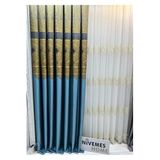 Nivemeshome Nivemeshome Milas Turkuaz-Gold 671539 1/3 Sık Pileli Fon Perde Apm (Yeni Kumaş Versiyon) Turkuaz-Gold 100 X 270