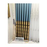 Nivemeshome Nivemeshome Side Ft632057 V- 2504 Turkuaz 1/3 Sık Pileli Fon Perde Apm (Yeni Kumaş Versiyon) Turkuaz 80 X 250