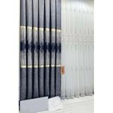 Nivemeshome Pano Fon Perde Çift Kanat Sık Pileli Jakarlı Yarı Parlak Desenli (İthal Kumaş Versiyon) Amasra Mavi 100 X 270