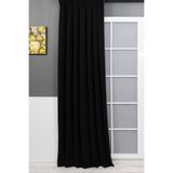 Nivemeshome Petek Kadife Dokulu Fon Perde 150X260 (İthal Kumaş Versiyon) Siyah 100 X 250